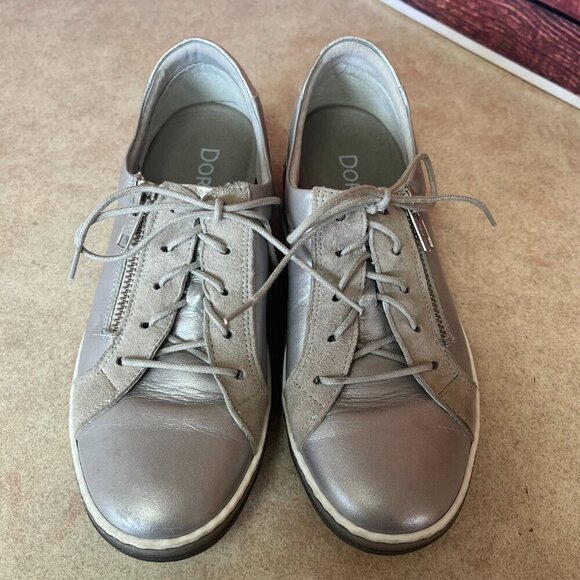 Dorking By Fluchos Karen Silver Metallic Lace Shoes Sneakers - Picture 4 of 13